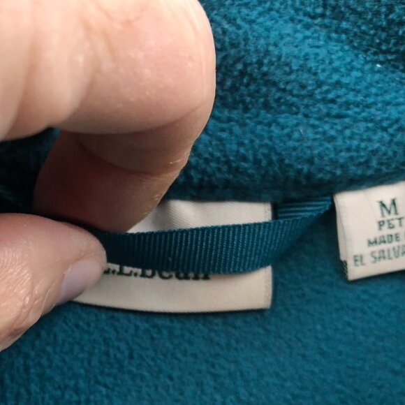 L.L.Bean Womens Fleece Jacket MP Full Zip Stand Collar Outdoors Cozy Teal Green - Picture 8 of 13
